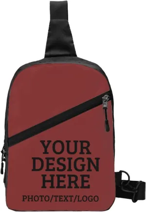 Custom Messenger Bag Design Your Own Text Logo Sling Shoulder Backpack For Men Women, Personalized Custom Messenger Bag Gift