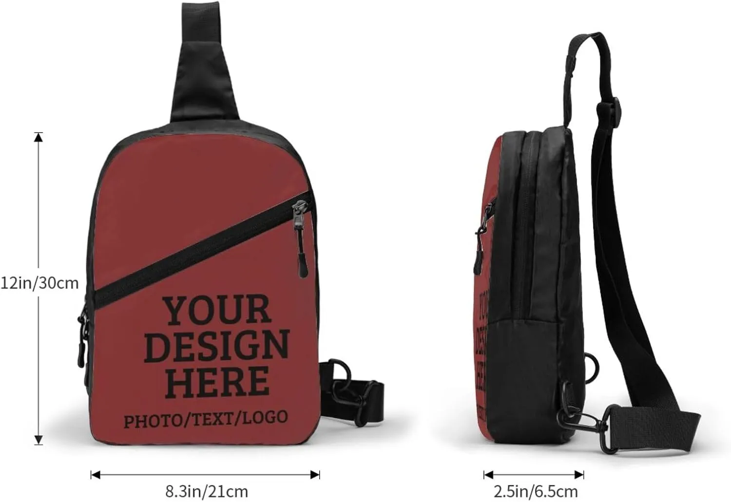 Custom Messenger Bag Design Your Own Text Logo Sling Shoulder Backpack For Men Women, Personalized Custom Messenger Bag Gift
