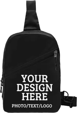 Custom Messenger Bag Design Your Own Text Logo Sling Shoulder Backpack For Men Women, Personalized Custom Messenger Bag Gift