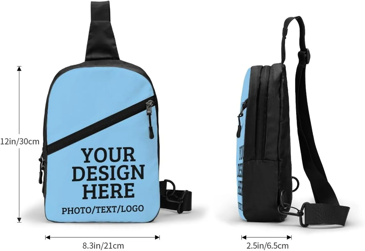 Custom Messenger Bag Design Your Own Text Logo Sling Shoulder Backpack For Men Women, Personalized Custom Messenger Bag Gift