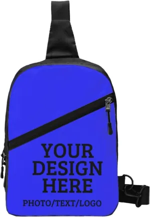 Custom Messenger Bag Design Your Own Text Logo Sling Shoulder Backpack For Men Women, Personalized Custom Messenger Bag Gift