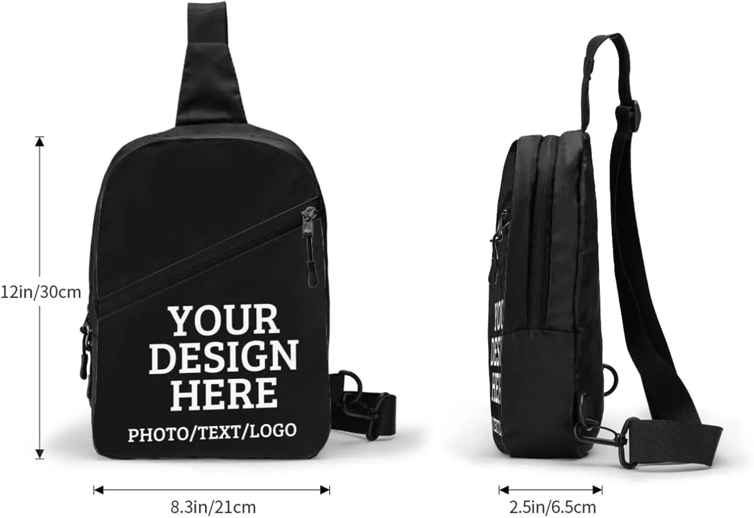Custom Messenger Bag Design Your Own Text Logo Sling Shoulder Backpack For Men Women, Personalized Custom Messenger Bag Gift