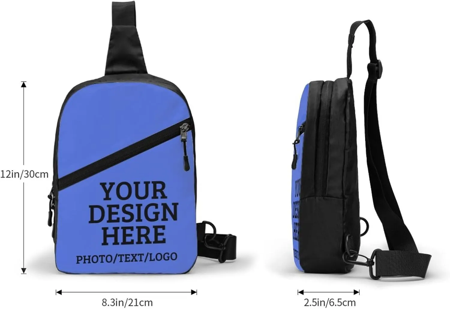 Custom Messenger Bag Design Your Own Text Logo Sling Shoulder Backpack For Men Women, Personalized Custom Messenger Bag Gift