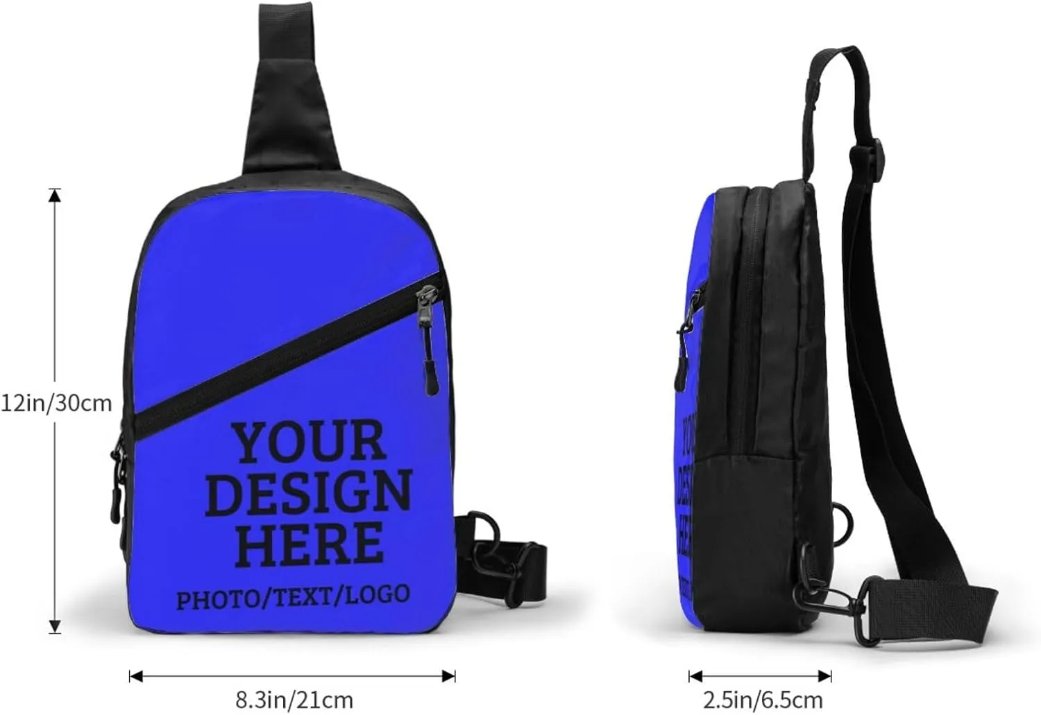 Custom Messenger Bag Design Your Own Text Logo Sling Shoulder Backpack For Men Women, Personalized Custom Messenger Bag Gift