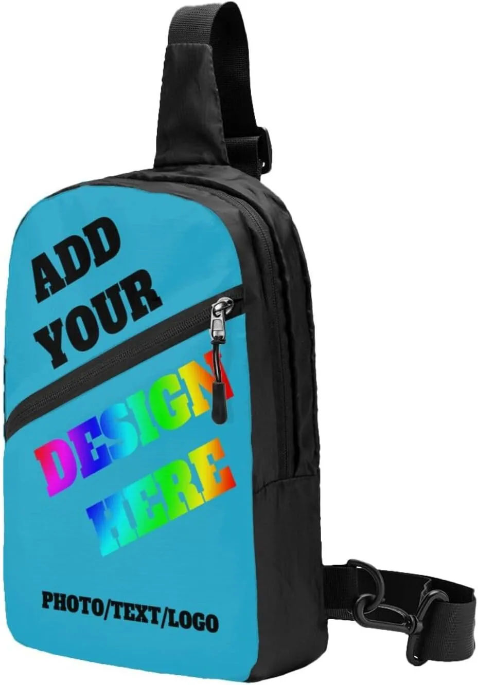 Custom Messenger Bag with Text Logo Sling Shoulder Backpack For Men Women, Personalized Custom Messenger Bag Gifts