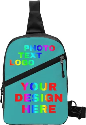 Custom Messenger Bag with Text Logo Sling Shoulder Backpack For Men Women, Personalized Custom Messenger Bag Gifts