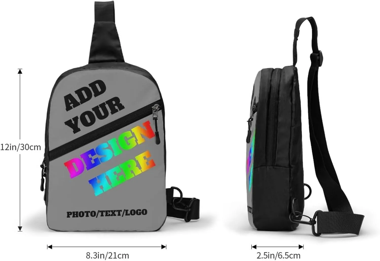Custom Messenger Bag with Text Logo Sling Shoulder Backpack For Men Women, Personalized Custom Messenger Bag Gifts