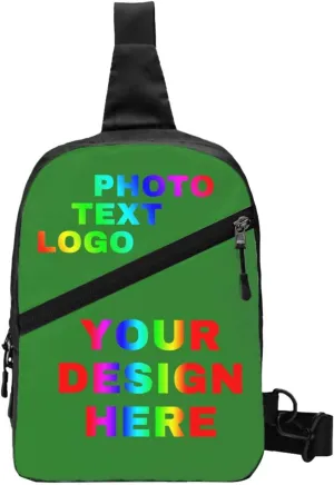 Custom Messenger Bag with Text Logo Sling Shoulder Backpack For Men Women, Personalized Custom Messenger Bag Gifts