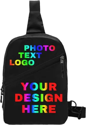Custom Messenger Bag with Text Logo Sling Shoulder Backpack For Men Women, Personalized Custom Messenger Bag Gifts