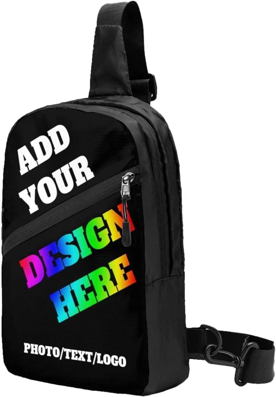Custom Messenger Bag with Text Logo Sling Shoulder Backpack For Men Women, Personalized Custom Messenger Bag Gifts