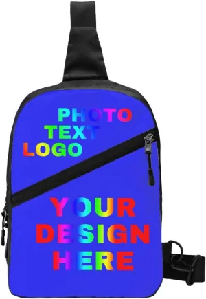 Custom Messenger Bag with Text Logo Sling Shoulder Backpack For Men Women, Personalized Custom Messenger Bag Gifts