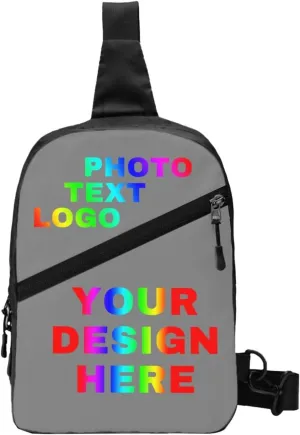 Custom Messenger Bag with Text Logo Sling Shoulder Backpack For Men Women, Personalized Custom Messenger Bag Gifts