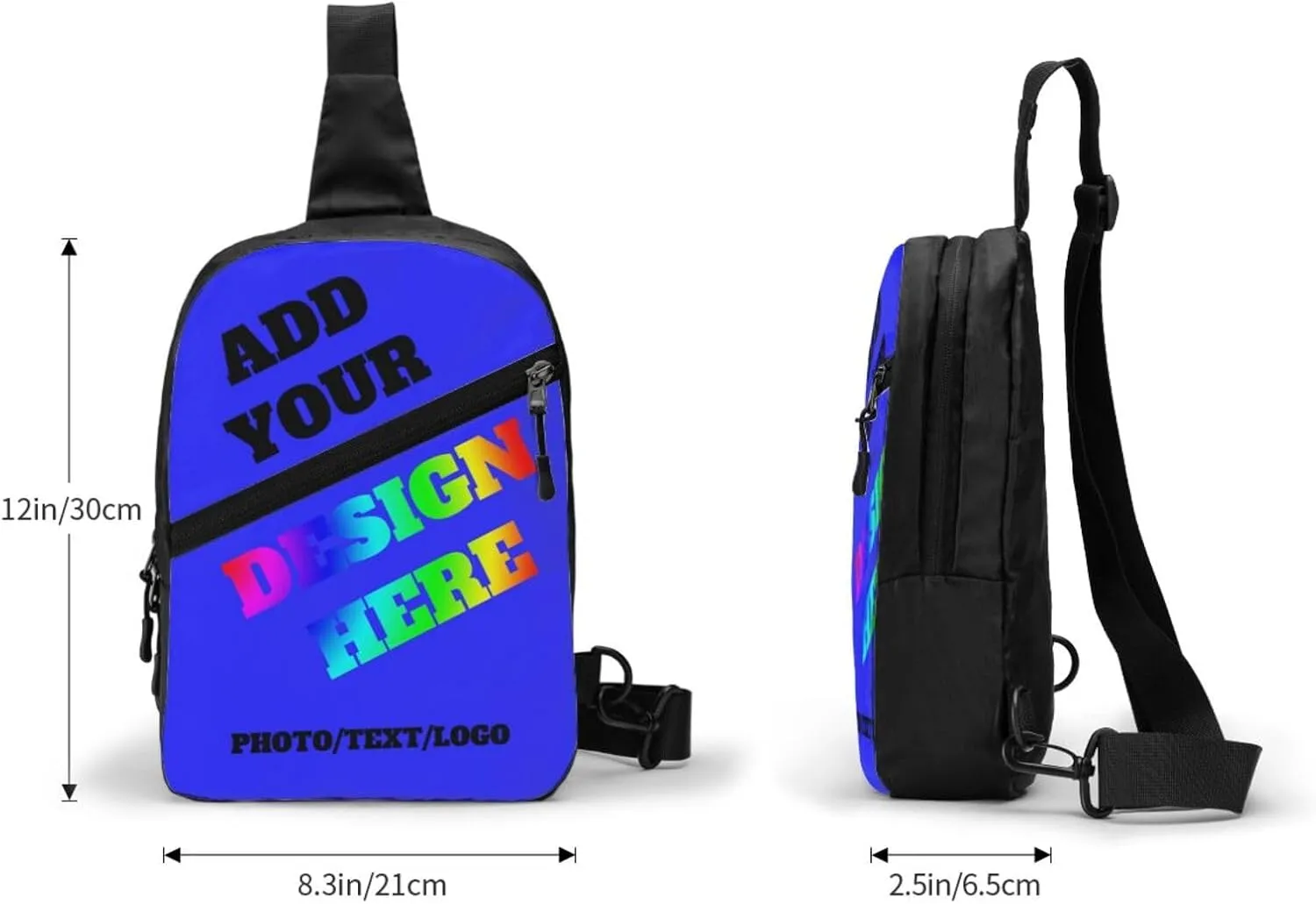 Custom Messenger Bag with Text Logo Sling Shoulder Backpack For Men Women, Personalized Custom Messenger Bag Gifts