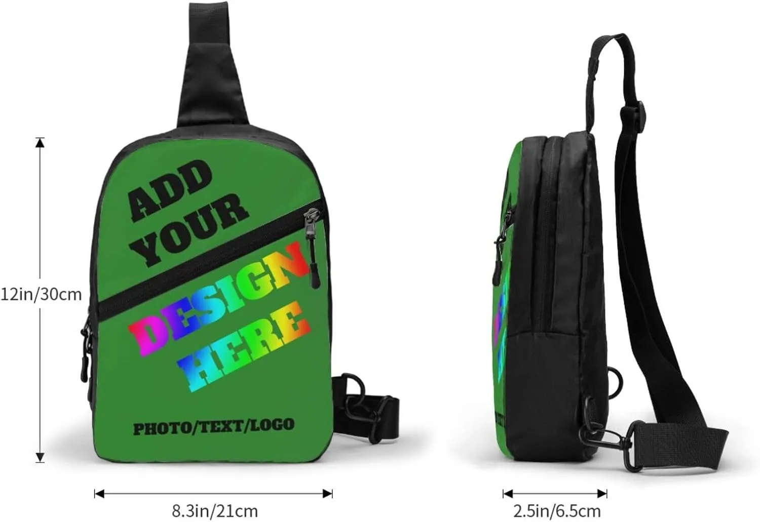 Custom Messenger Bag with Text Logo Sling Shoulder Backpack For Men Women, Personalized Custom Messenger Bag Gifts