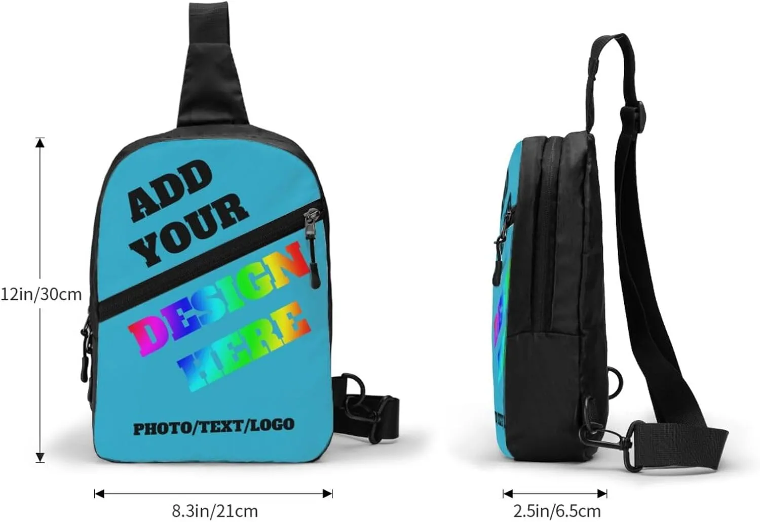 Custom Messenger Bag with Text Logo Sling Shoulder Backpack For Men Women, Personalized Custom Messenger Bag Gifts