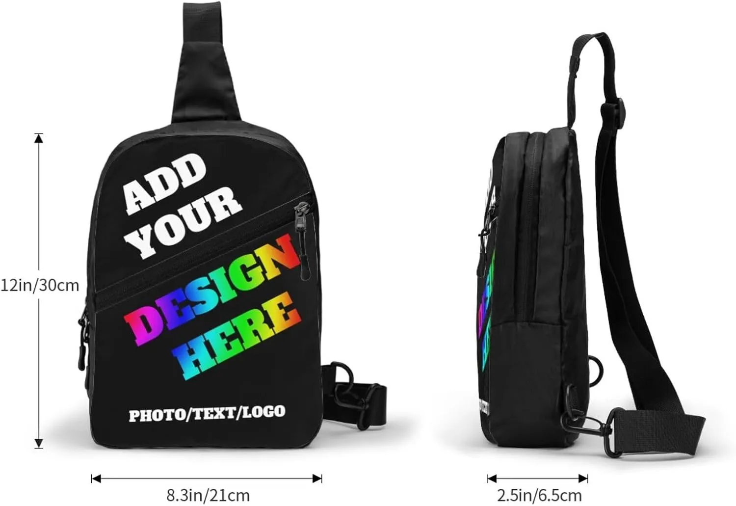 Custom Messenger Bag with Text Logo Sling Shoulder Backpack For Men Women, Personalized Custom Messenger Bag Gifts