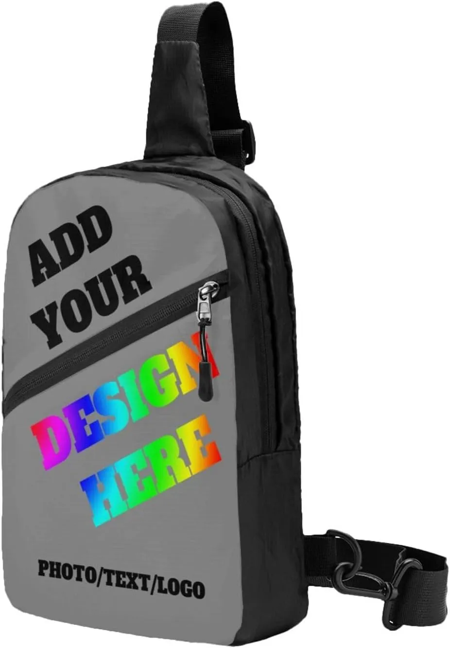Custom Messenger Bag with Text Logo Sling Shoulder Backpack For Men Women, Personalized Custom Messenger Bag Gifts