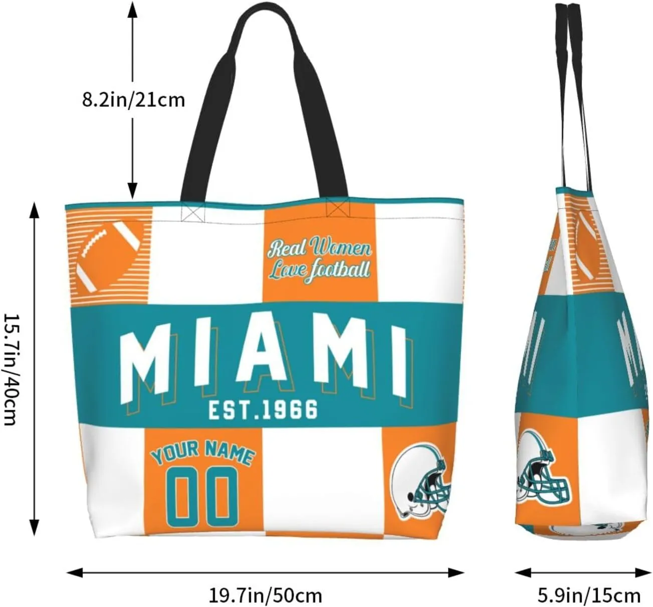 Custom Tote Bags Custom Football Bag Personalized Add Your Name and Number Shoulder Bag Beach Bag For Women Fans Gift