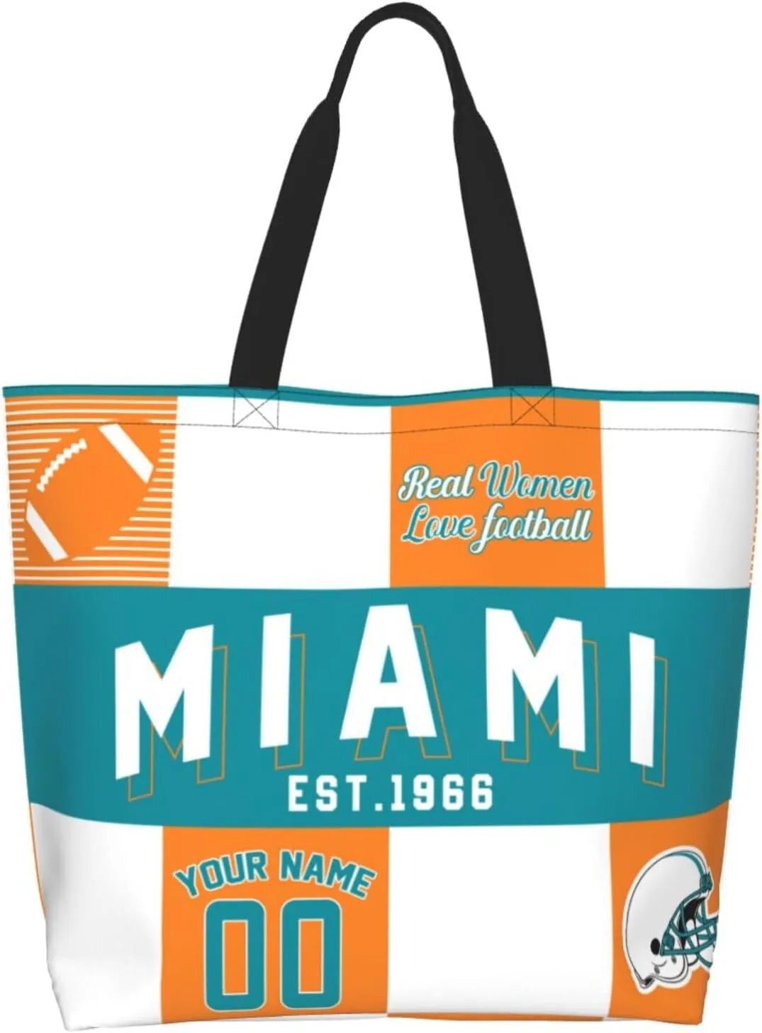 Custom Tote Bags Custom Football Bag Personalized Add Your Name and Number Shoulder Bag Beach Bag For Women Fans Gift