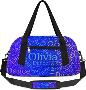 Customized Name 02 Kids Duffel Overnight Bag Girls, Personalized Teens Dance Bag Overnight Weekender Duffel Bags for Girls Travel School Practice