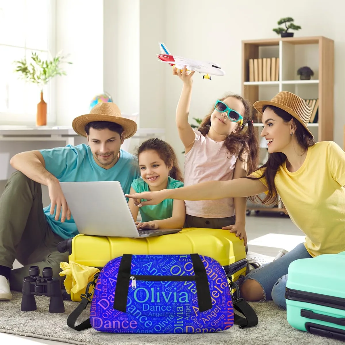 Customized Name 02 Kids Duffel Overnight Bag Girls, Personalized Teens Dance Bag Overnight Weekender Duffel Bags for Girls Travel School Practice