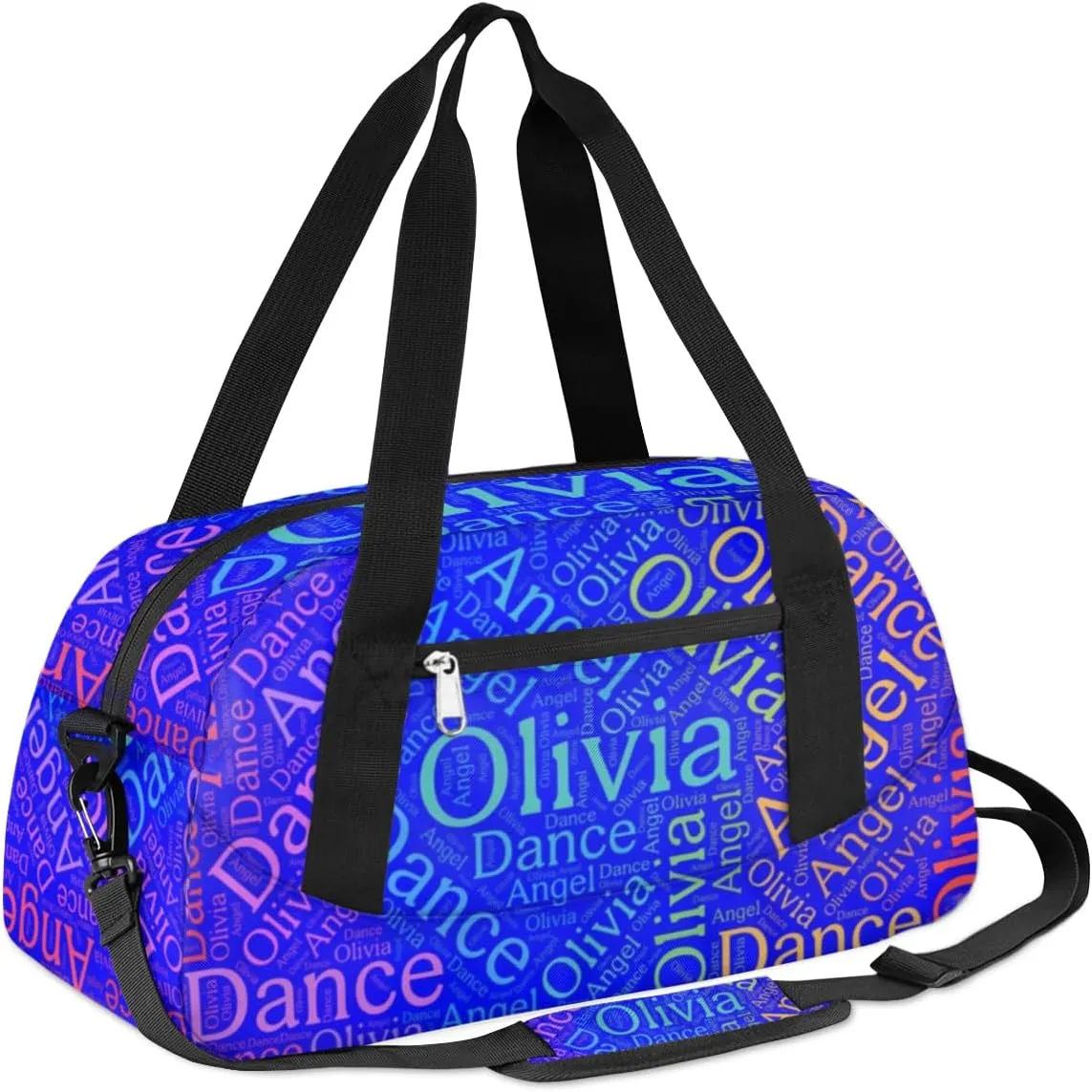 Customized Name 02 Kids Duffel Overnight Bag Girls, Personalized Teens Dance Bag Overnight Weekender Duffel Bags for Girls Travel School Practice