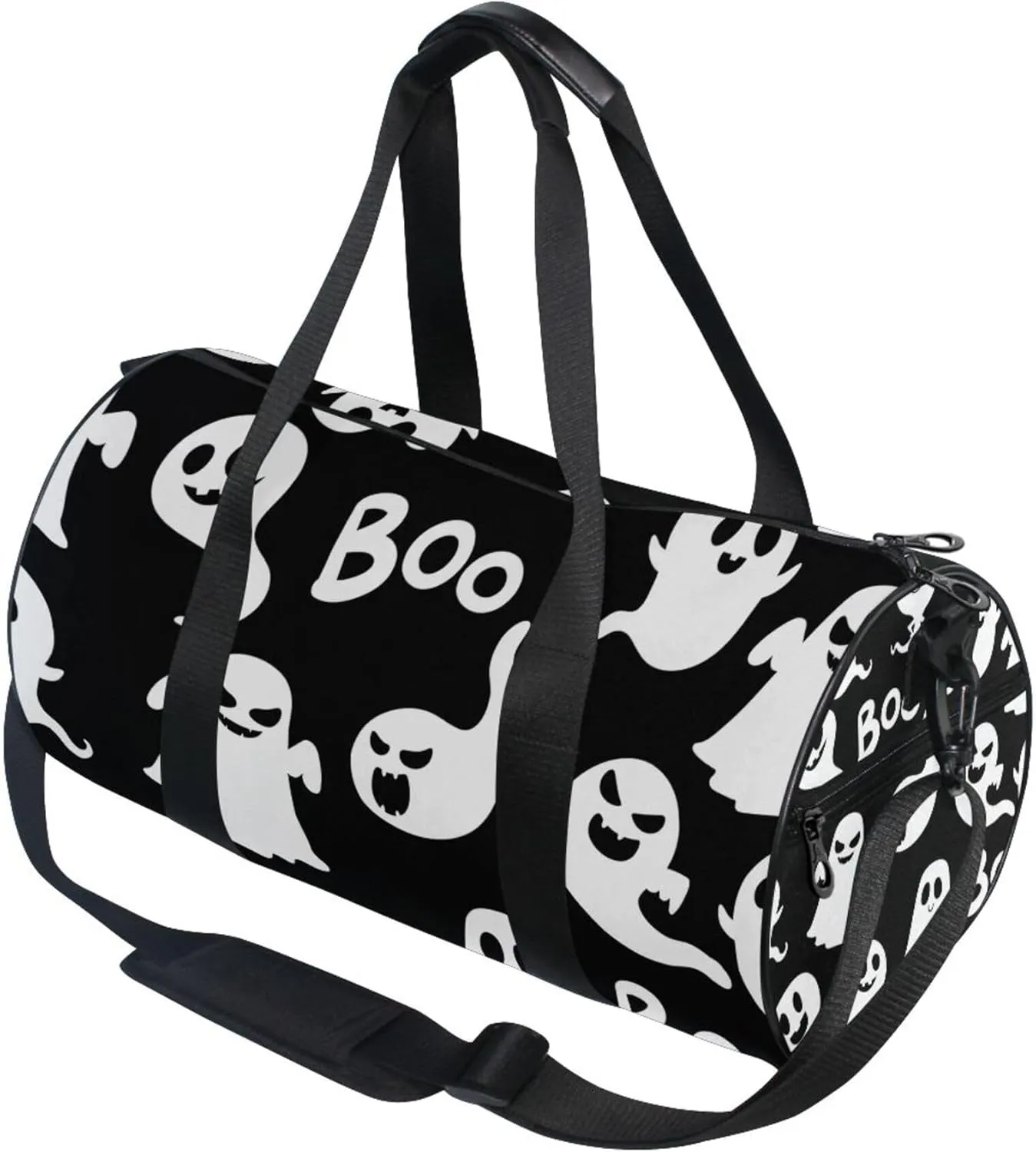 Cute and Scary Ghost Halloween Duffle Bag for Women Men Sports Gym Fitness Bag Travel Workout Gymnastics Dance