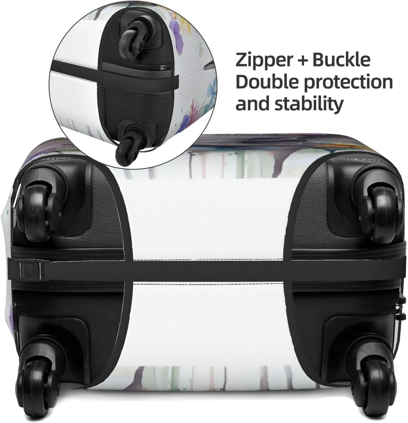 Cute Baby Elephant Travel Luggage Cover Fits 18/24/28/32 Inch Luggage, Washable Suitcase Cover Protector with Concealed Zipper for Wheeled Suitcase Tsa Approved