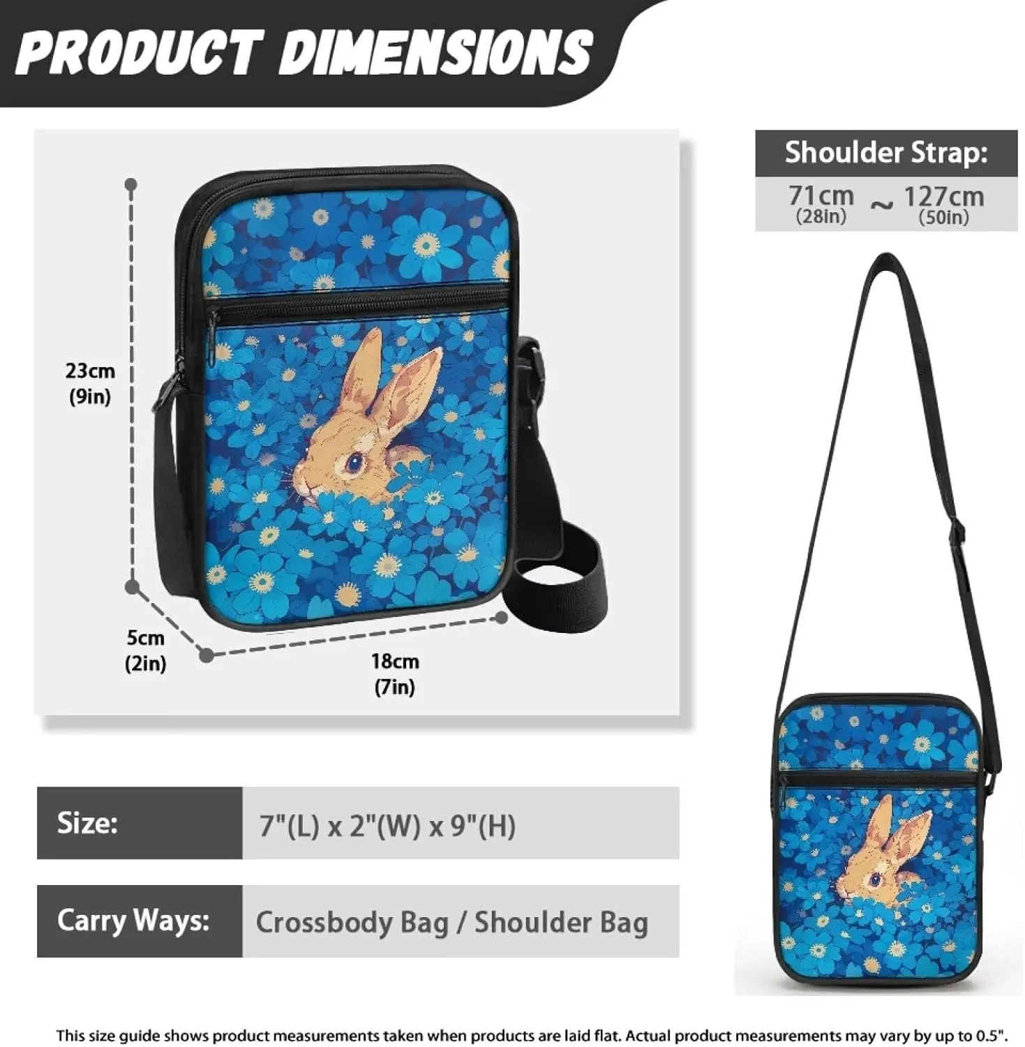 Cute Crossbody Messenger Bags Sling Purses for Women Trendy with Zipper