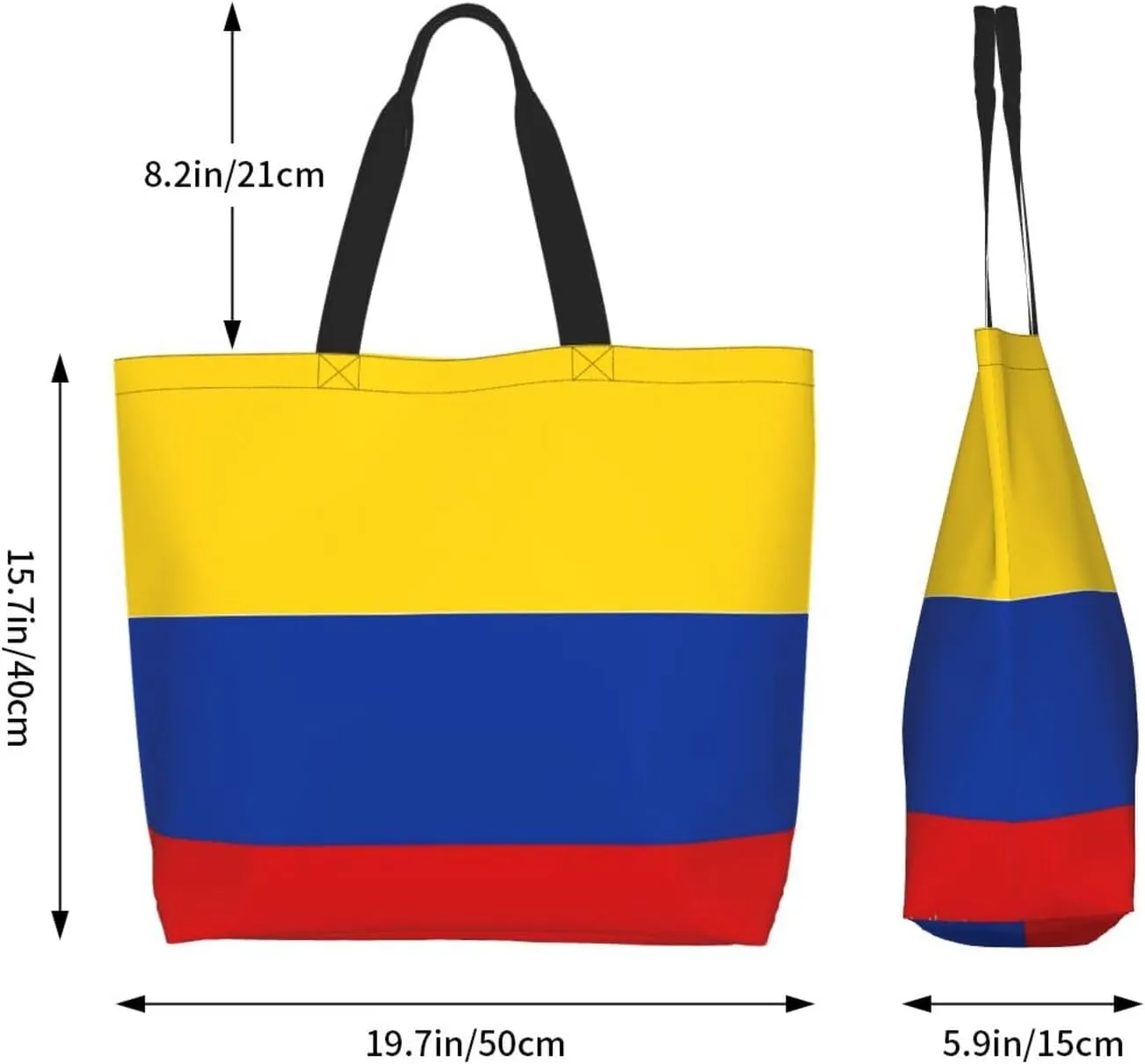 Cute Flag Tote Bag For Women Men Gifts Large Reusable Shopping Bags for Beach, Travel,Gym,Yoga