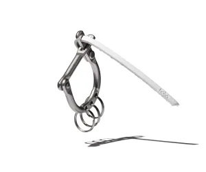D LOCK CARABINER KEY RING with COW LEATHER