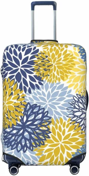 Dahlia Flower Travel Luggage Cover Fits 18-32 Inch Luggage, Stretchy Suitcase Cover Protector with Concealed Zipper for Wheeled Suitcase Travel Accessories