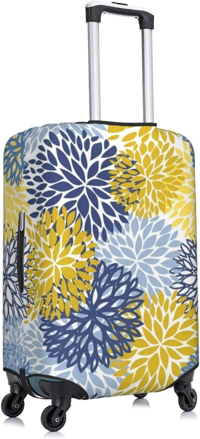 Dahlia Flower Travel Luggage Cover Fits 18-32 Inch Luggage, Stretchy Suitcase Cover Protector with Concealed Zipper for Wheeled Suitcase Travel Accessories
