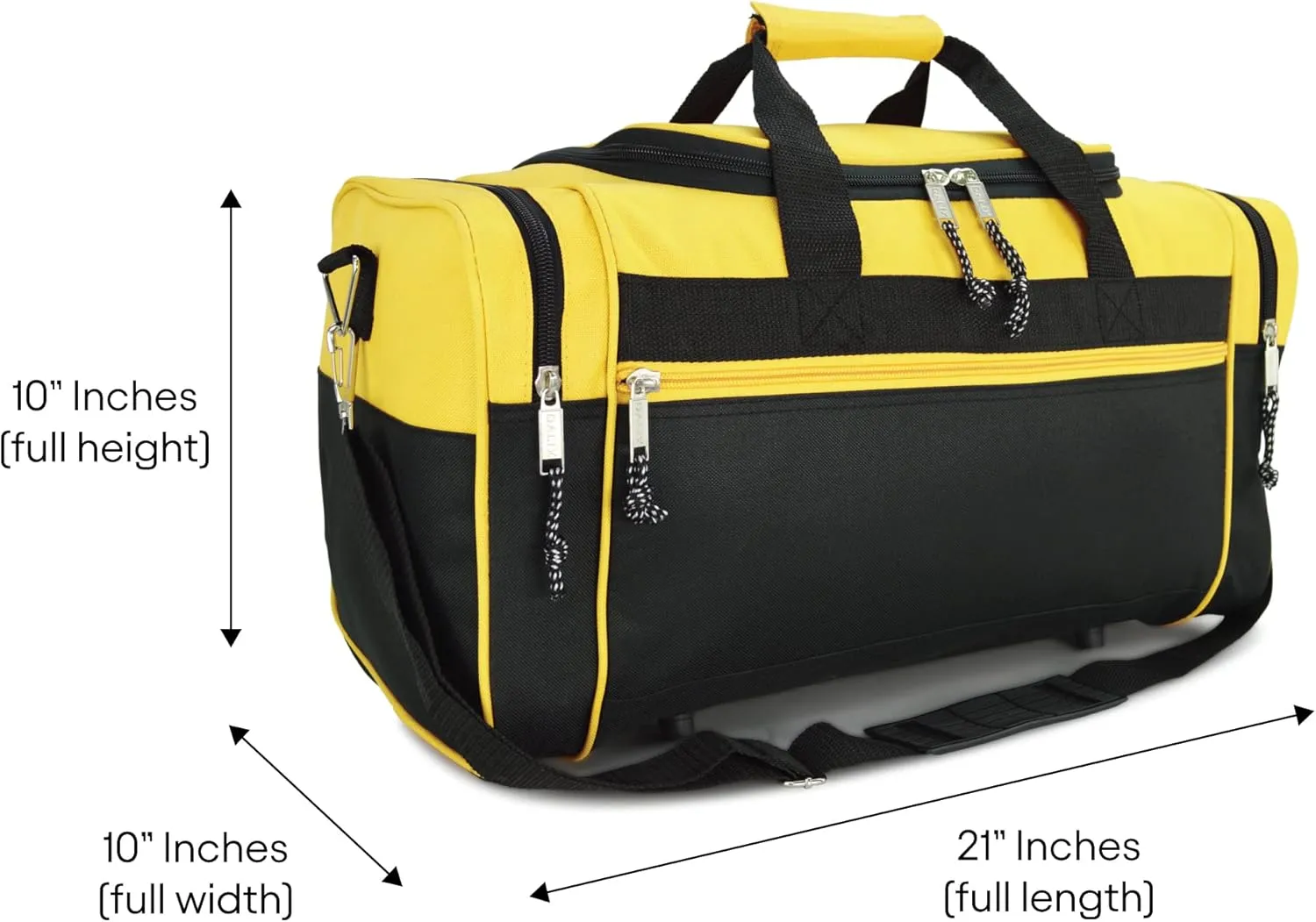 DALIX 21" Blank Sports Duffle Bag Gym Bag Travel Duffel with Adjustable Strap in Gold