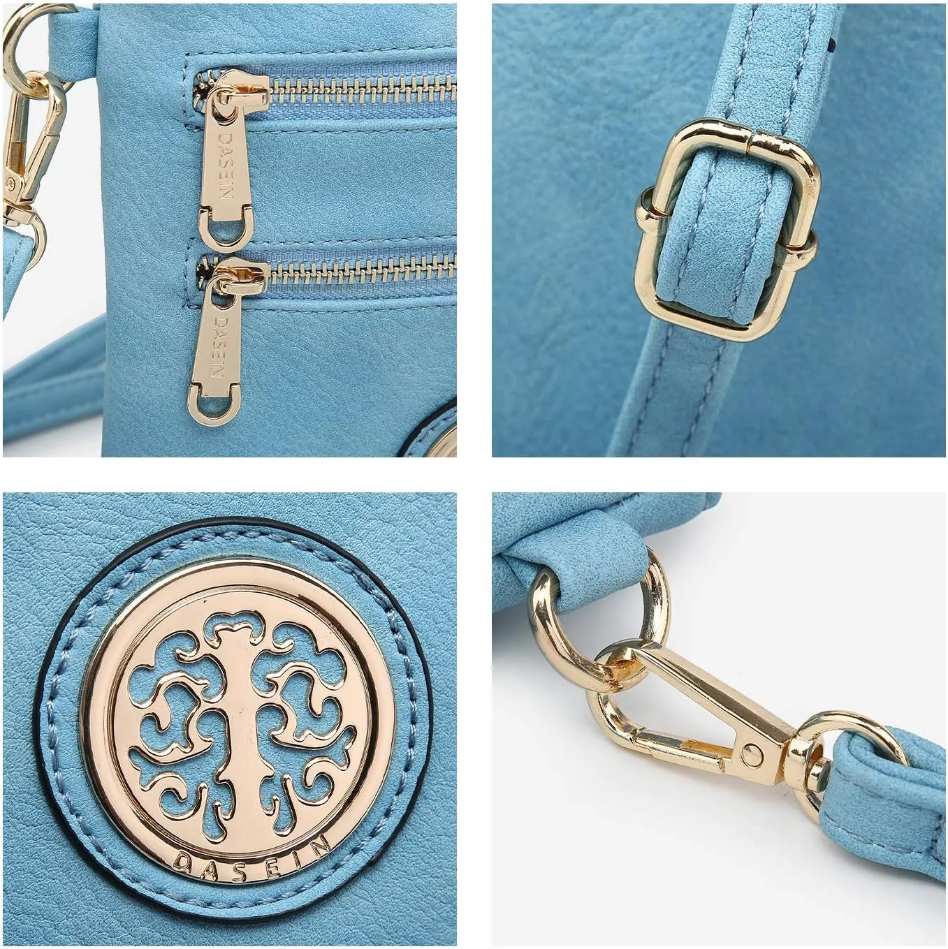 Dasein Women Small Crossbody Bag Lightweight Shoulder Purses Multi Zipper Pockets Phone Purse Handbag