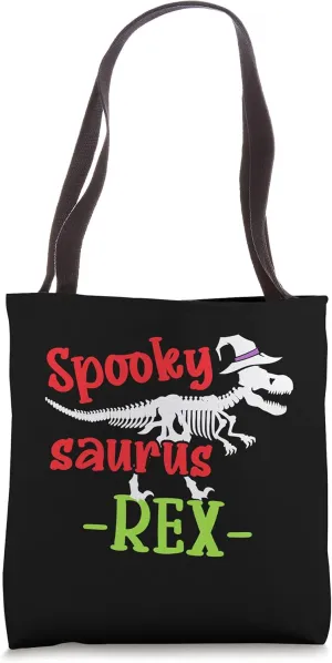 Dinosaur Trick or Treat Bag Halloween T-Rex Skeleton Bag Tote Bag