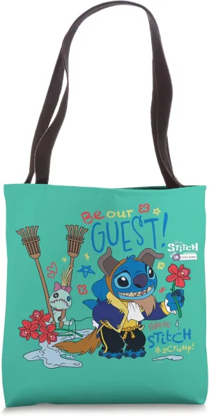 Disney 100 Stitch in Costume The Beast Be Our Guest & Scrump Tote Bag