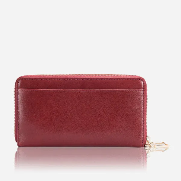 DOUBLE ZIP WRISTLET PURSE, RED