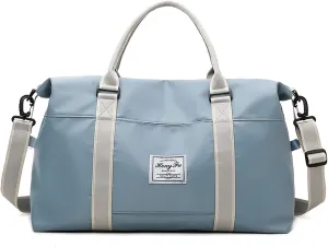 Dry Wet Separated Tote Gym Bag for Women with Shoulder Strap Hospital Bag for Labor and Delivery Blue