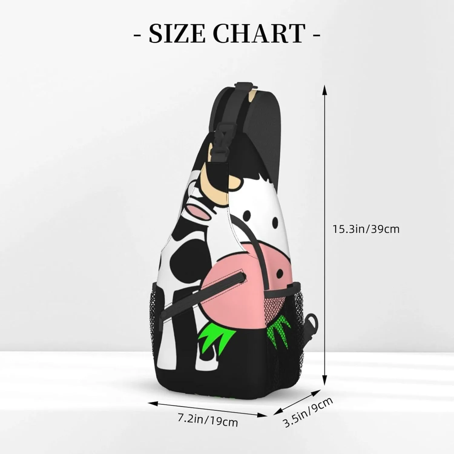 Durable Adjustable Outdoor Hiking cute cow Print Cross Chest Bag Diagonally Single Shoulder Backpack