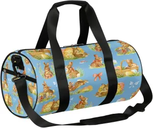 Easter Bunny Eggs Sports Gym Bag Duffel Bags Workout Lightweight Shoulder Weekender Bag Travel Duffel Bag for Men Women(Rabbit)