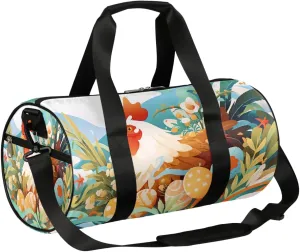 Easter Hen Eggs Sports Gym Bag Duffel Bags Workout Lightweight Shoulder Weekender Bag Travel Duffel Bag for Men Women(Animal Hen)