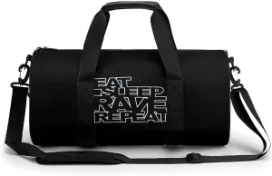 Eat Sleep Rave Repeat Sports Gym Bag Portable Duffel Bag Travel Workout Bag with Adjustable Strap for Men Women