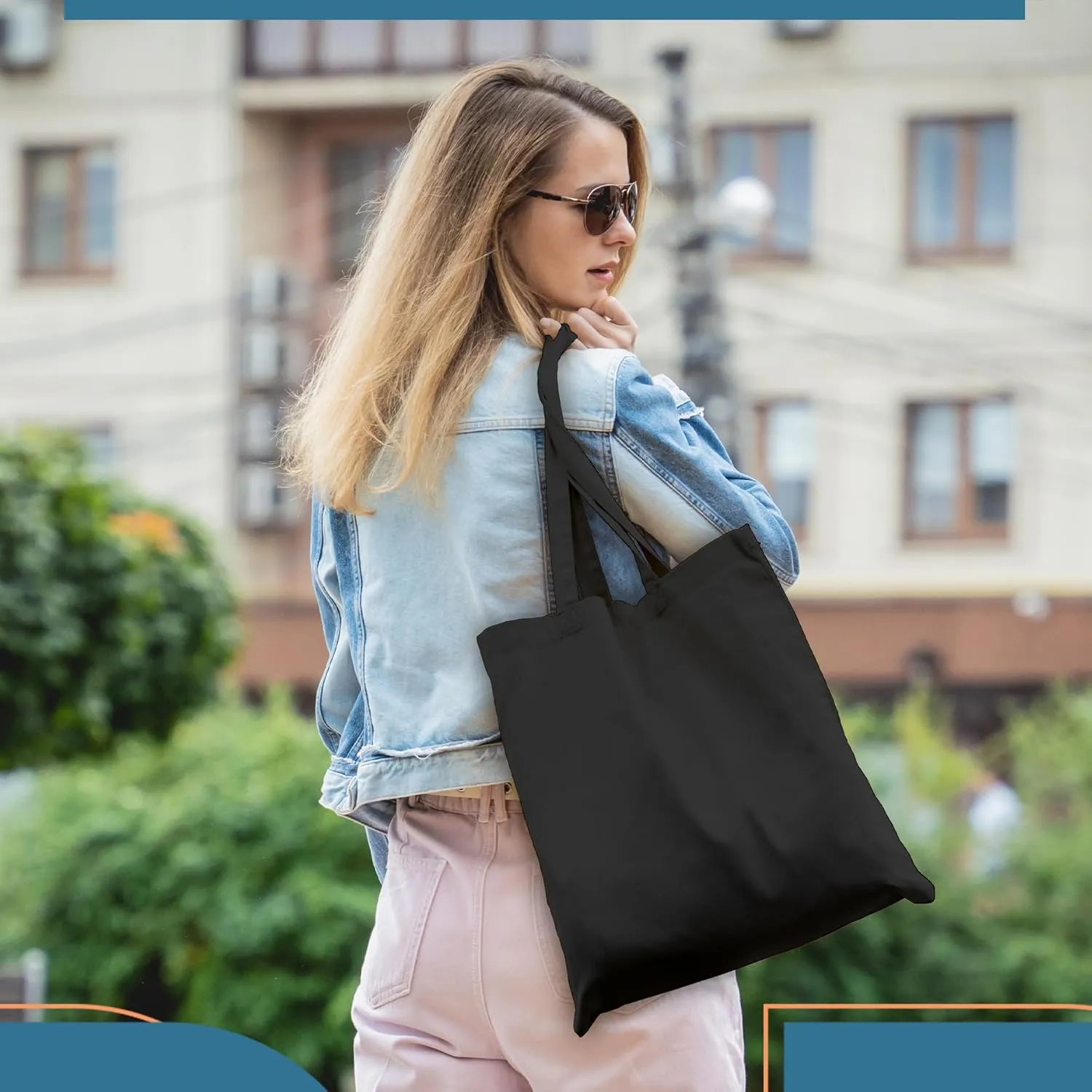 Economical Canvas Cotton Tote Bag, 6 | 8 Pack, Lightweight Reusable Grocery Shopping Cloth Bags, DIY, Advertising, Promotion