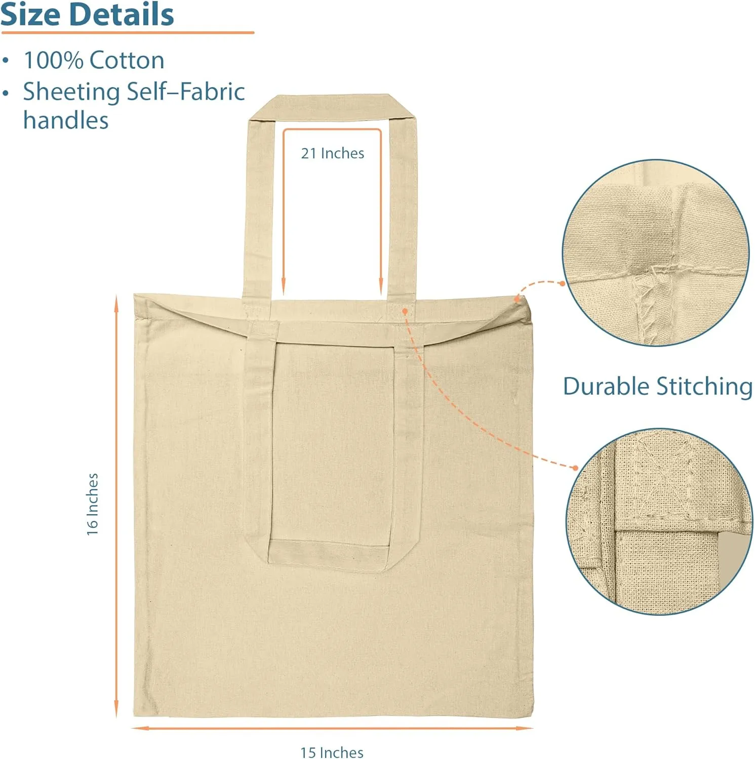 Economical Canvas Cotton Tote Bag, 6 | 8 Pack, Lightweight Reusable Grocery Shopping Cloth Bags, DIY, Advertising, Promotion