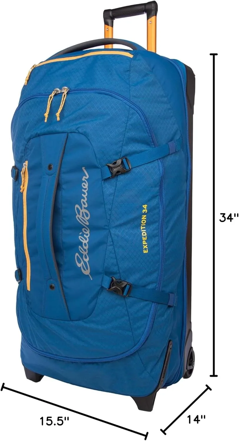 Eddie Bauer Expedition Duffel Bag 2.0-Made from Rugged Polycarbonate and Nylon, True Blue, 34L