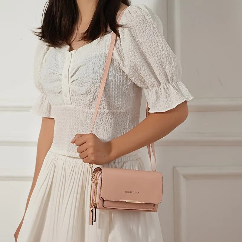 Elegant RFID Square Crossbody Phone Bag