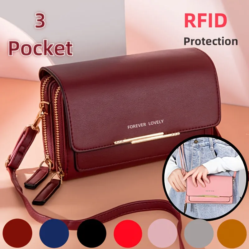 Elegant RFID Square Crossbody Phone Bag