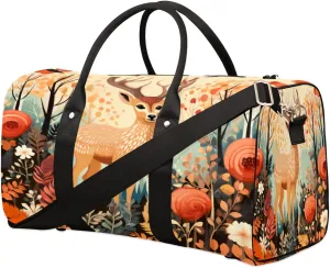 Elk Fall Plants Travel Duffel Bag for Women Men Sports Tote Gym Bag Waterproof Foldable Lightweight Weekend Overnight Hospital Workout Bag Swimming Yoga Fitness Travel Sports Bag