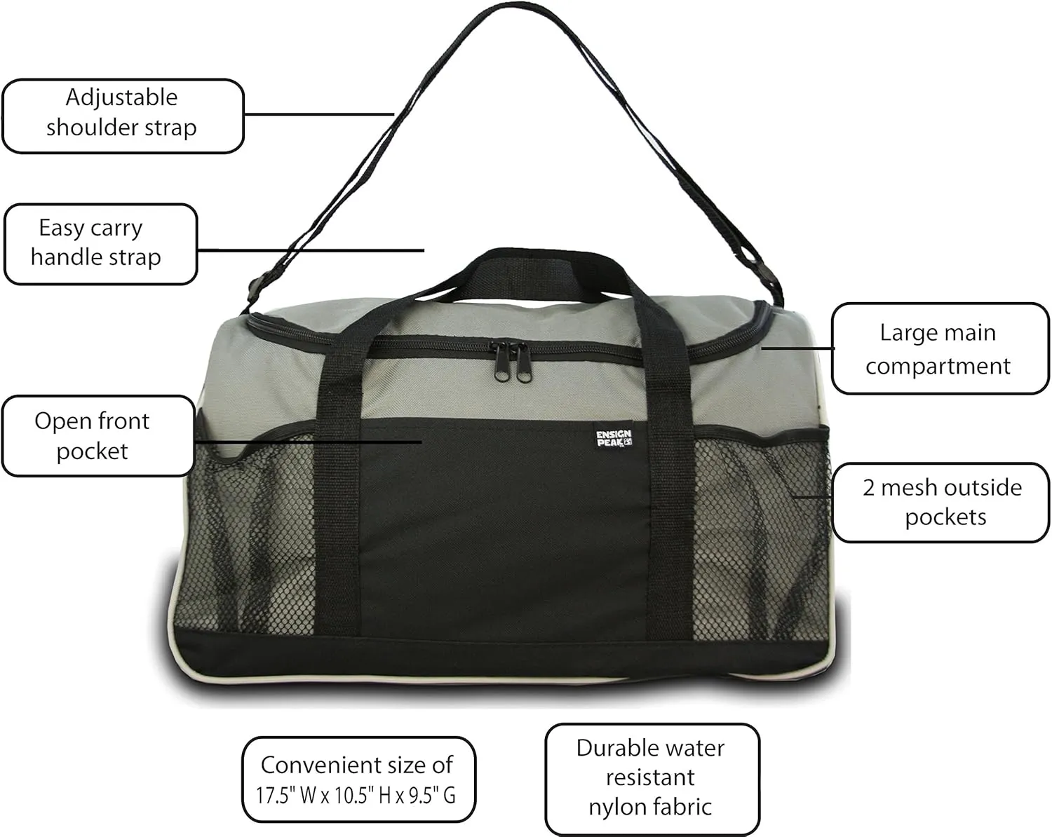 Ensign Peak Everyday Duffel Bag, Gray